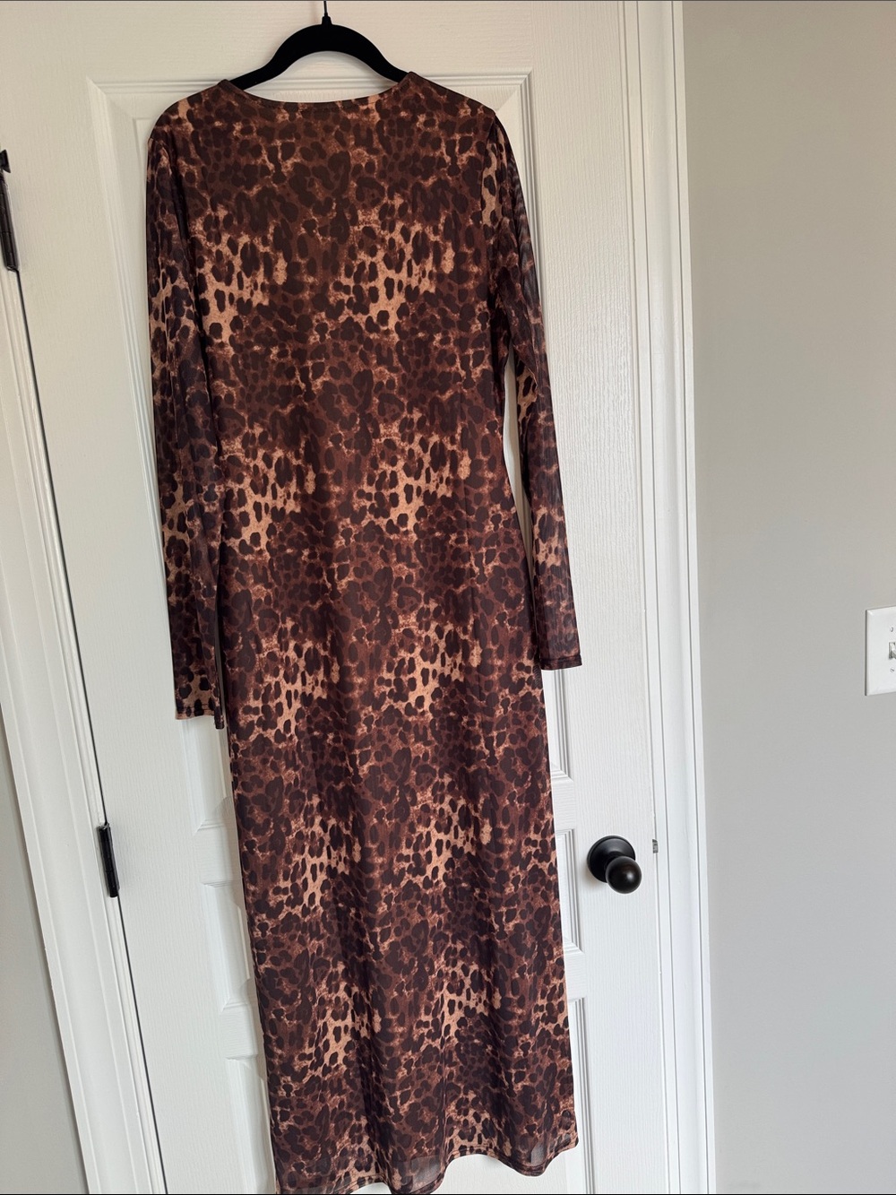 12th Tribe Mesh Leopard Maxi Dress - Picture 3 of 6